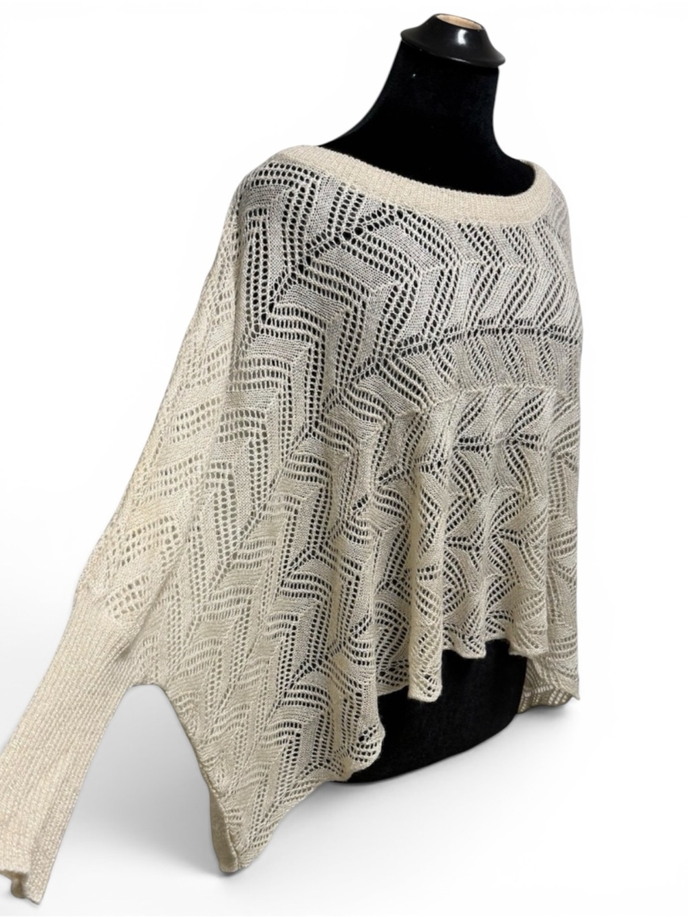 Y2K Bebe Metallic Oversized Pancho Style Knit Sweater